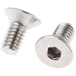 RS PRO Plain Stainless Steel Hex Socket Countersunk Screw, DIN 7991, M10 x 30mm