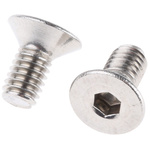 RS PRO Plain Stainless Steel Hex Socket Countersunk Screw, DIN 7991, M10 x 60mm