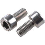 RS PRO Plain Stainless Steel Hex Socket Cap Screw, DIN 912, M8 x 12mm