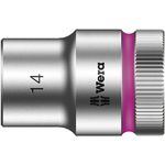 Wera 14mm Hex Socket With 1/2 in Drive , Length 37 mm