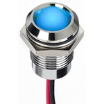 RS PRO Blue Panel Mount Indicator, 12V dc, 14mm Mounting Hole Size, Lead Wires Termination, IP67
