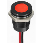 RS PRO Red Panel Mount Indicator, 1.8 → 3.3V dc, 14mm Mounting Hole Size, Lead Wires Termination, IP67