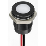 RS PRO White Panel Mount Indicator, 1.8 → 3.3V dc, 14mm Mounting Hole Size, Lead Wires Termination, IP67