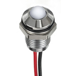 RS PRO White Panel Mount Indicator, 12V dc, 8mm Mounting Hole Size, Lead Wires Termination, IP67