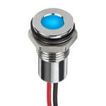 RS PRO Blue Panel Mount Indicator, 12V dc, 8mm Mounting Hole Size, Lead Wires Termination, IP67