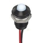 RS PRO White Panel Mount Indicator, 1.8 → 3.3V dc, 8mm Mounting Hole Size, Lead Wires Termination, IP67