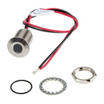 RS PRO White Panel Mount Indicator, 10.8 → 13.2V dc, 10mm Mounting Hole Size, Lead Wires Termination, IP67