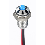 RS PRO Blue Panel Mount Indicator, 10.8 → 13.2V dc, 6mm Mounting Hole Size, Lead Wires Termination, IP67