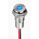 RS PRO Blue Panel Mount Indicator, 21.6 → 26.4V dc, 6mm Mounting Hole Size, Lead Wires Termination, IP67