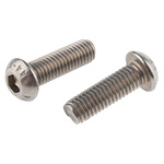 RS PRO Plain Stainless Steel Hex Socket Button Screw, ISO 7380, M8 x 25mm
