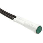 Arcolectric (Bulgin) Ltd Green Neon Panel Mount Indicator, 230V ac, 8mm Mounting Hole Size, Lead Wires Termination