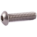 RS PRO Steel Hex Socket Button Screw, 4/40 x 3/8in