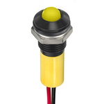 RS PRO Yellow Panel Mount Indicator, 2V dc, 8mm Mounting Hole Size, Lead Wires Termination, IP67