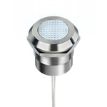 RS PRO White Panel Mount Indicator, 12 → 24V ac/dc, 25mm Mounting Hole Size, Lead Wires Termination, IP67, IP69K