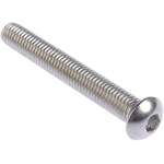 RS PRO Plain Stainless Steel Hex Socket Button Screw, ISO 7380, M8 x 60mm
