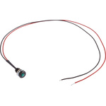 Oxley Green Panel Mount Indicator, 3.6V, 6.4mm Mounting Hole Size, Lead Wires Termination, IP66