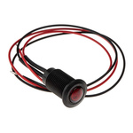 Oxley Red Panel Mount Indicator, 230V ac, 10.2mm Mounting Hole Size, Lead Wires Termination, IP66