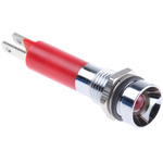 CML Innovative Technologies Red Panel Mount Indicator, 24V, 8mm Mounting Hole Size, Solder Tab Termination, IP67
