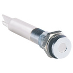 RS PRO White Panel Mount Indicator, 12V dc, 6mm Mounting Hole Size, Solder Tab Termination, IP67