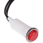 Arcolectric (Bulgin) Ltd Red Neon Panel Mount Indicator, 230V ac, 12.7mm Mounting Hole Size, Lead Wires Termination