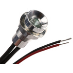 Oxley Red Panel Mount Indicator, 8mm Mounting Hole Size, Lead Wires Termination, IP67