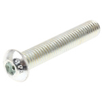 RS PRO Bright Zinc Plated Steel Hex Socket Button Screw, ISO 7380, M8 x 45mm