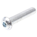 RS PRO Bright Zinc Plated Steel Hex Socket Button Screw, ISO 7380, M10 x 50mm