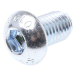 RS PRO Bright Zinc Plated Steel Hex Socket Button Screw, ISO 7380, M12 x 20mm