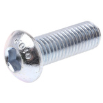 RS PRO Bright Zinc Plated Steel Hex Socket Button Screw, ISO 7380, M12 x 35mm
