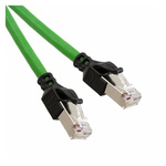HARTING Green PUR Cat5e Cable SF/UTP, 500mm Male RJ45/Male RJ45