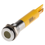RS PRO Yellow Panel Mount Indicator, 220V ac, 8mm Mounting Hole Size, IP67