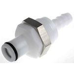 Straight Male Hose Coupling Coupling Insert - Non-Valved, Panel Mount, Acetal