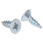 RS PRO Pozidriv Countersunk Steel Wood Screw Bright Zinc Plated, No. 8 Thread, 1/2in Length
