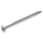 RS PRO Pozidriv Countersunk Steel Wood Screw Bright Zinc Plated, No. 8 Thread, 2.1/2in Length