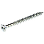 RS PRO Pozidriv Countersunk Steel Wood Screw Bright Zinc Plated, Clear Passivated, No. 6 Thread, 1.1/2in Length