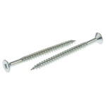RS PRO Pozidriv Countersunk Steel Wood Screw Bright Zinc Plated, No. 10 Thread, 2.1/2in Length