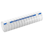 Merlett Plastics PVC Hose, Clear, 33mm External Diameter, 10m Long, Reinforced, 60mm Bend Radius, Liquid Food