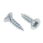 RS PRO Pozidriv Countersunk Steel Wood Screw Bright Zinc Plated, No. 6 Thread, 1/2in Length