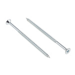 RS PRO Pozidriv Countersunk Steel Wood Screw Bright Zinc Plated, No. 10 Thread, 3.1/2in Length