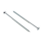 RS PRO Pozidriv Countersunk Steel Wood Screw Bright Zinc Plated, No. 10 Thread, 4in Length