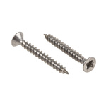 RS PRO Pozidriv Countersunk Stainless Steel Wood Screw, A2 304, 3.5mm Thread, 30mm Length