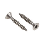 RS PRO Pozidriv Countersunk Stainless Steel Wood Screw, A2 304, 5mm Thread, 30mm Length