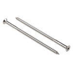 RS PRO Pozidriv Countersunk Stainless Steel Wood Screw, A2 304, 5mm Thread, 100mm Length