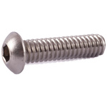 RS PRO Steel Hex Socket Button Screw, 10/32 x 1in