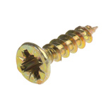 RS PRO Pozidriv Countersunk Steel Wood Screw Yellow Passivated, Zinc Plated, 3.5mm Thread, 16mm Length
