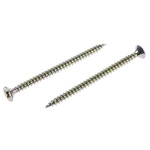 RS PRO Pozidriv Countersunk Steel Wood Screw Yellow Passivated, Zinc Plated, 4.5mm Thread, 70mm Length