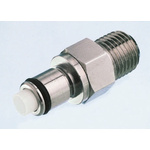 Straight Hose Coupling R 1/8in Coupling Insert - Valved, Thread Mount, 1/8 in Male, Brass