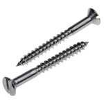 RS PRO Slot Countersunk Stainless Steel Wood Screw, A2 304, No. 8 Thread, 40mm Length