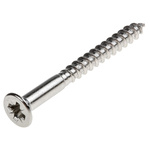 RS PRO Pozidriv Countersunk Stainless Steel Wood Screw, A2 304, 4mm Thread, 40mm Length
