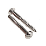 RS PRO Slot Round Stainless Steel Wood Screw, A2 304, 5mm Thread, 40mm Length